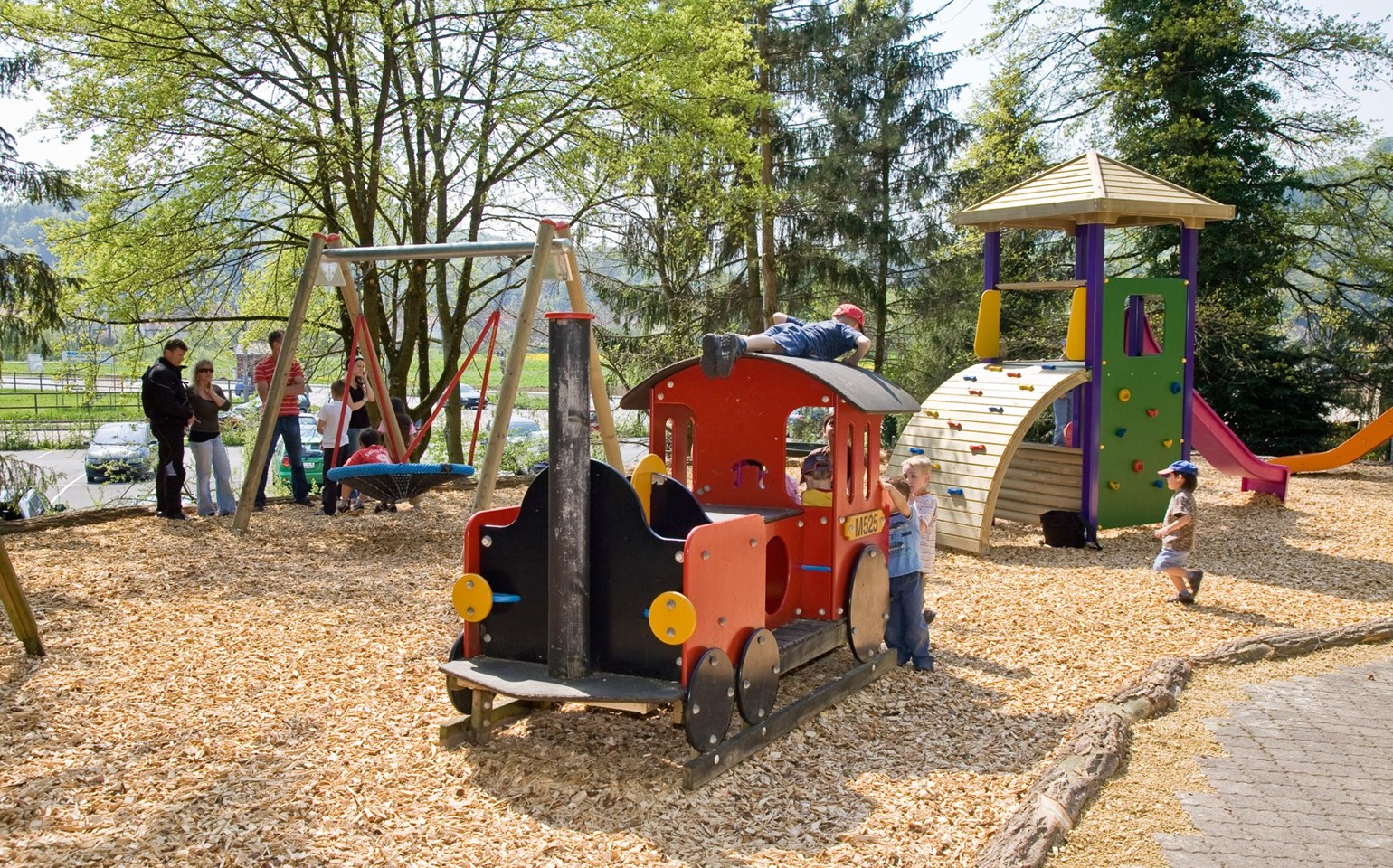 Child-friendly playground at Bad Bubendorf Hotel